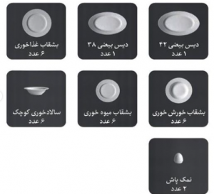 سرویس غذاخوری ۲۸ پارچه طرح اسپاتی صورتی