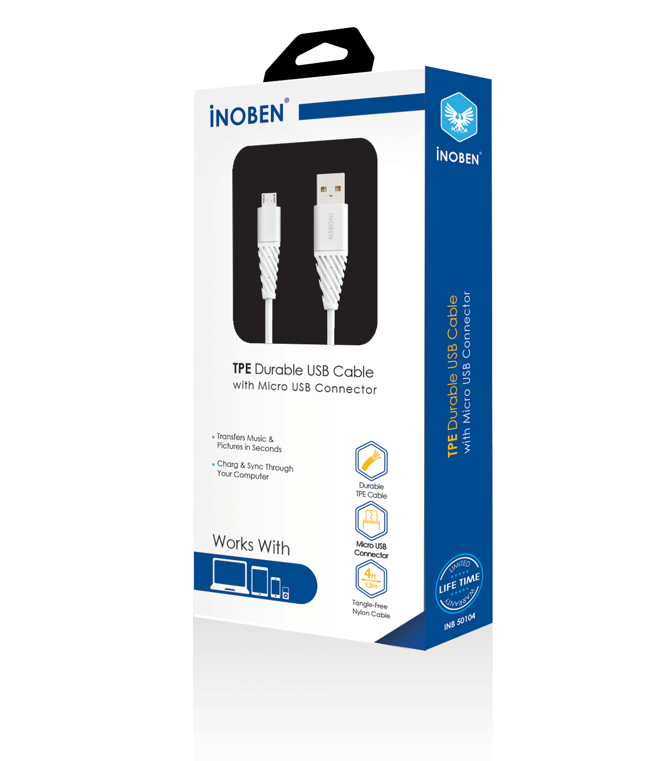 کابل شارژ و انتقال اطلاعات iNOBEN TPE Micro USB